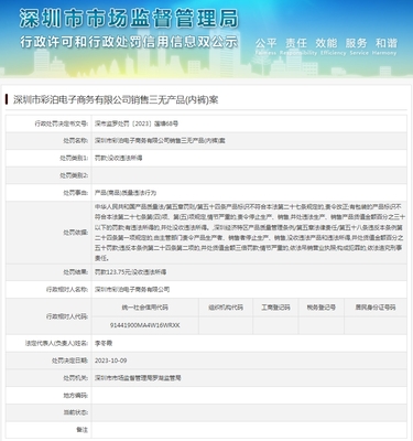 深圳市彩泊電子商務銷售三無產品（內褲）案 揭開違法銷售的真相